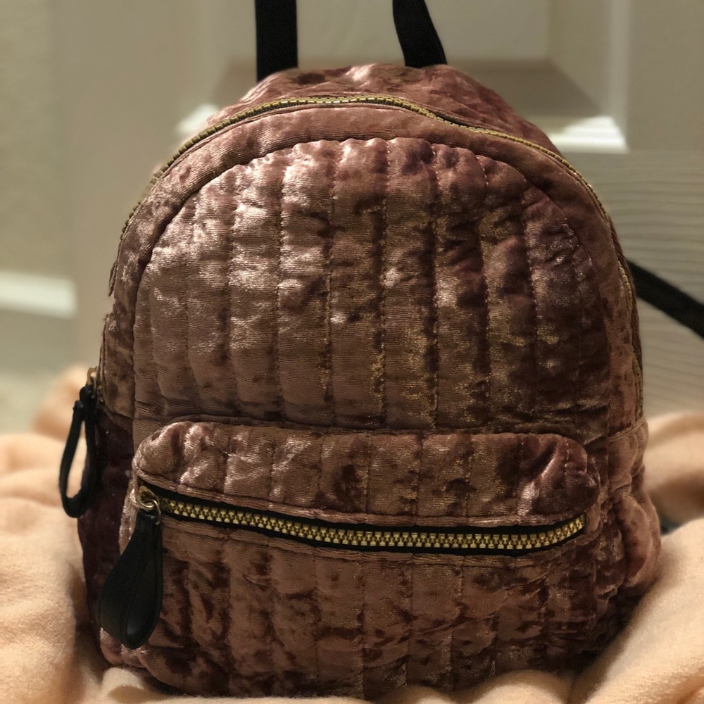 Champagne color mini backpack purse
